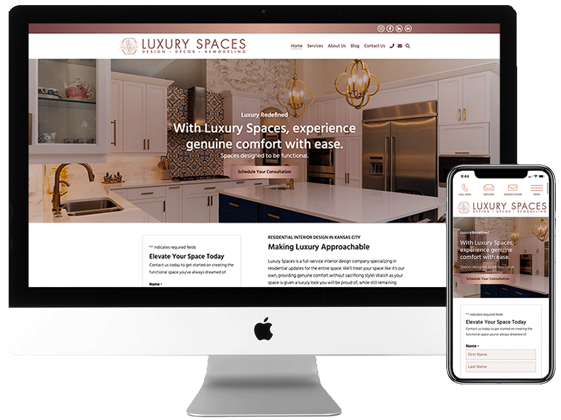 Luxury Spaces website design