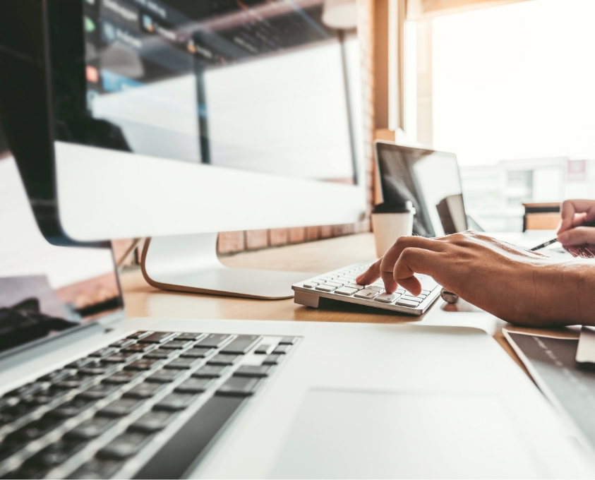 working at a desk